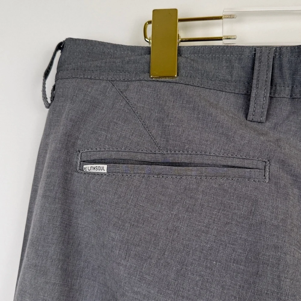Linksoul Golf Shorts Men’s Gray Performance Stretch Fabric Size 36
